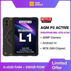 AGM P2 Active 11" FHD Rugged Tablet, Waterproof/Dustproof, 8GB RAM+256GB